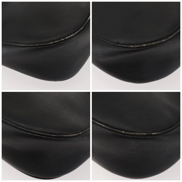 Christian Dior Honeycomb Canvas Shoulder Bag PVC Black Gold Auth SW1569 - Picture 16 of 16